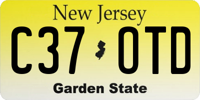 NJ license plate C37OTD