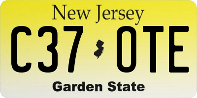 NJ license plate C37OTE