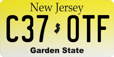 NJ license plate C37OTF