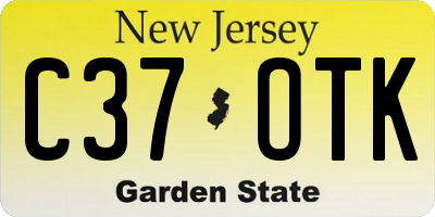 NJ license plate C37OTK