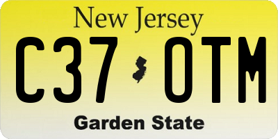 NJ license plate C37OTM