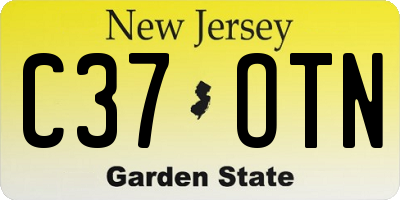 NJ license plate C37OTN