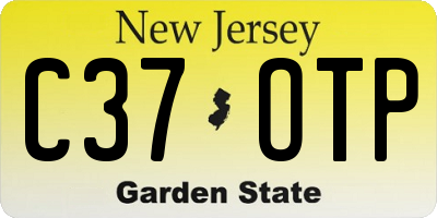 NJ license plate C37OTP
