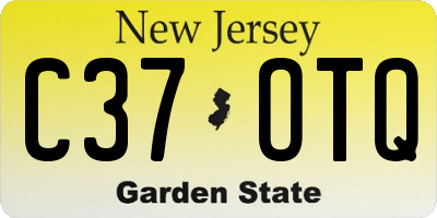 NJ license plate C37OTQ