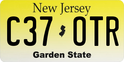 NJ license plate C37OTR