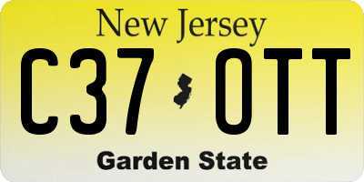 NJ license plate C37OTT