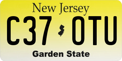 NJ license plate C37OTU