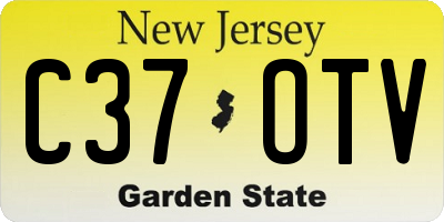 NJ license plate C37OTV
