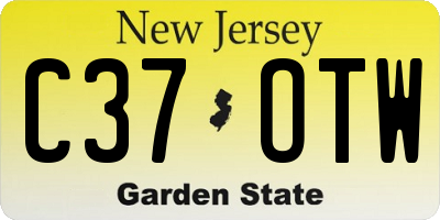 NJ license plate C37OTW