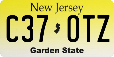 NJ license plate C37OTZ