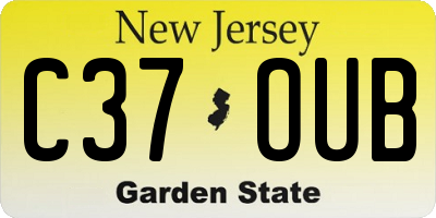 NJ license plate C37OUB