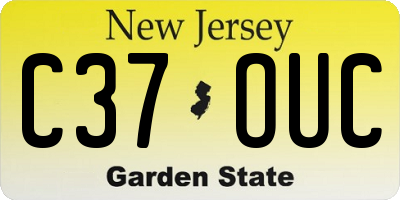 NJ license plate C37OUC