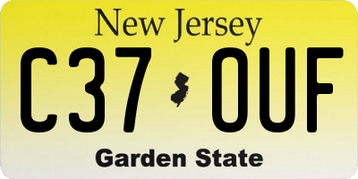 NJ license plate C37OUF