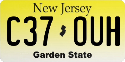NJ license plate C37OUH