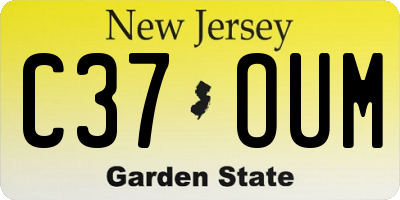 NJ license plate C37OUM