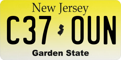 NJ license plate C37OUN