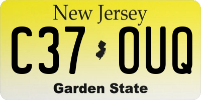 NJ license plate C37OUQ