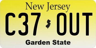 NJ license plate C37OUT