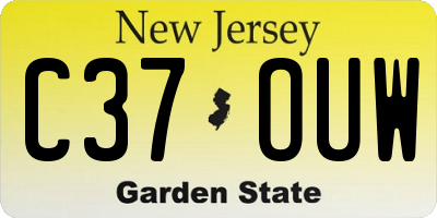 NJ license plate C37OUW