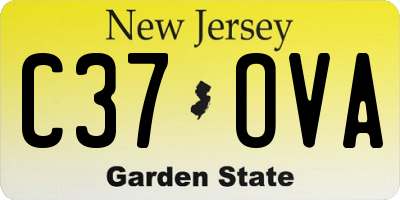 NJ license plate C37OVA