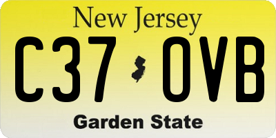 NJ license plate C37OVB