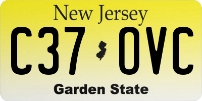 NJ license plate C37OVC