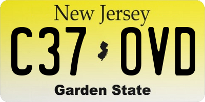 NJ license plate C37OVD