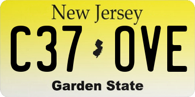 NJ license plate C37OVE