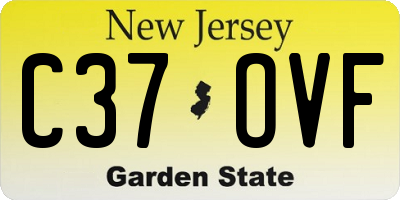 NJ license plate C37OVF