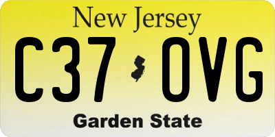 NJ license plate C37OVG