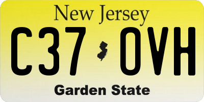 NJ license plate C37OVH