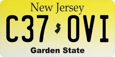 NJ license plate C37OVI