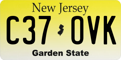 NJ license plate C37OVK