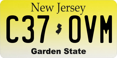 NJ license plate C37OVM
