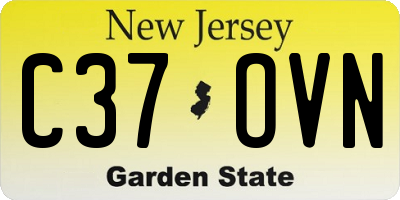 NJ license plate C37OVN
