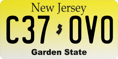 NJ license plate C37OVO