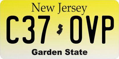 NJ license plate C37OVP