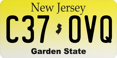NJ license plate C37OVQ