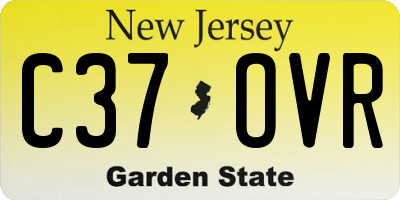 NJ license plate C37OVR