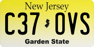 NJ license plate C37OVS