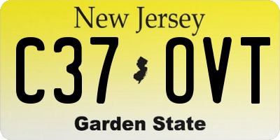 NJ license plate C37OVT