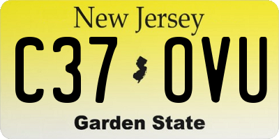 NJ license plate C37OVU