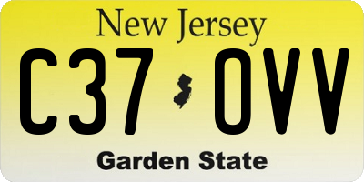 NJ license plate C37OVV
