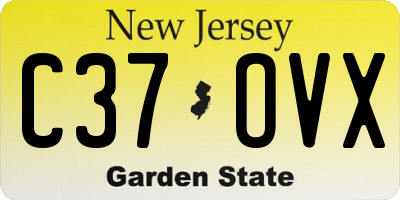 NJ license plate C37OVX