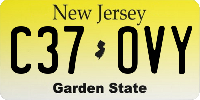 NJ license plate C37OVY