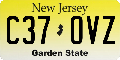 NJ license plate C37OVZ