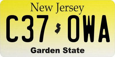 NJ license plate C37OWA
