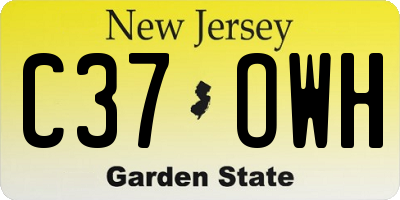 NJ license plate C37OWH
