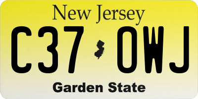 NJ license plate C37OWJ