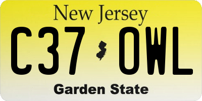 NJ license plate C37OWL